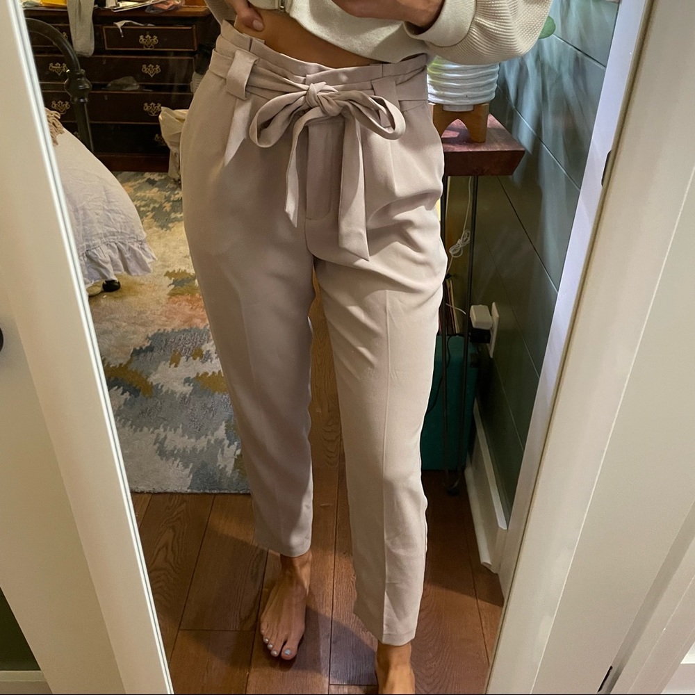 Blush Pink Express Paper-bag Pant